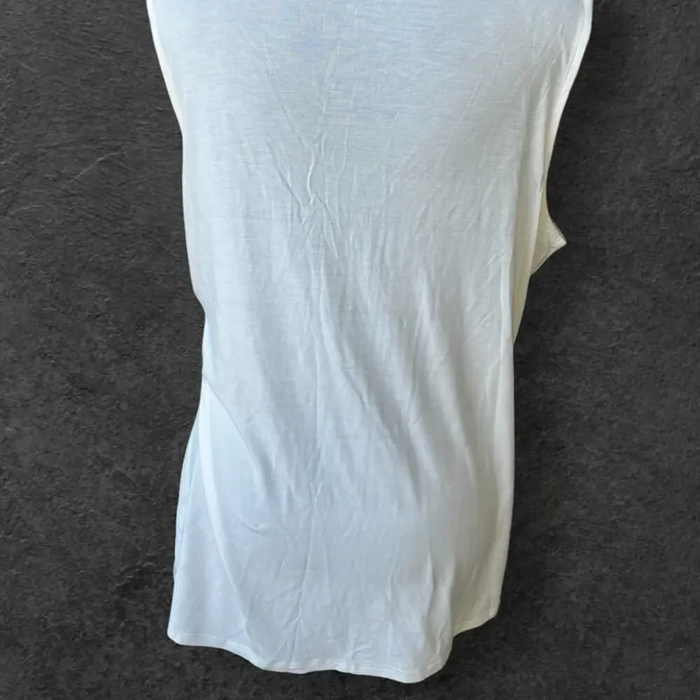Coldwater Creek women’s size L 14 ivory tank top with beadwork on front